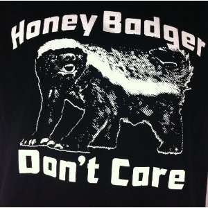   Badger Dont Care T shirt Funny Web You Tube Animal Black Tee Large