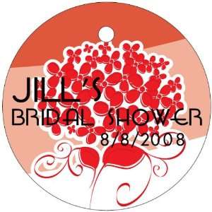 Wedding Favors Red Bouquet Design Circle Shaped Personalized Thank You 