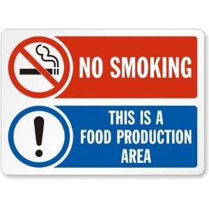  No Smoking This Is A Food Production Area Plastic Sign 