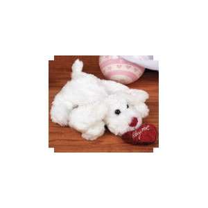  Valentines Day Gifts Plush White Bean Bag Dog with Heart 