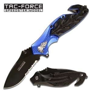  3 Tac Force Flying Skull Heavy Duty Spring Assisted 