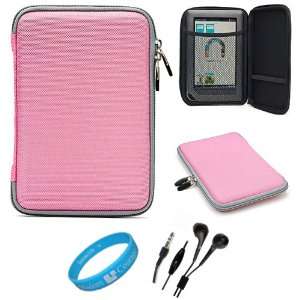  Pink Hard Cube Nylon Carrying Case for Samsung GALAXY Tab 