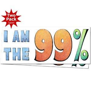 AM THE 99% OWS Occupy Wall Street Protest Window or Bumper Sticker 2 