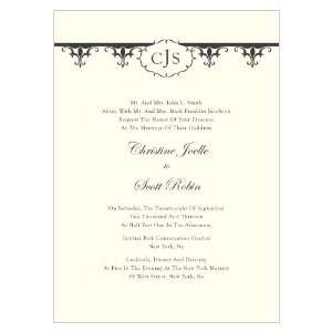  Fleur De Lis Invitation   Berry