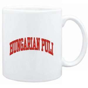  Mug White  Hungarian Puli ATHLETIC APPLIQUE / EMBROIDERY 