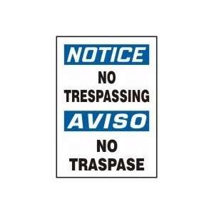  NO TRESPASSING (BILINGUAL) Sign   14 x 10 Dura Plastic 