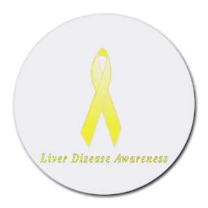  Liver Disease Awareness Ribbon Round Mouse Pad Office 