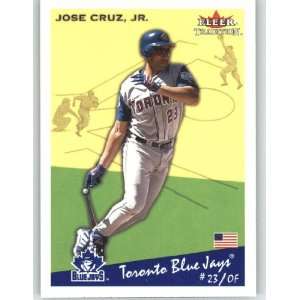 2002 Fleer Tradition #317 Jose Cruz Jr   Toronto Blue Jays 