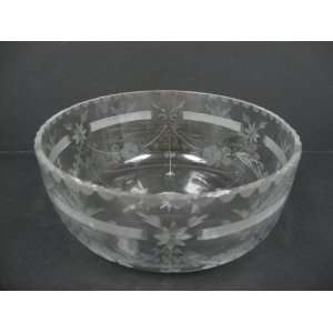  Post American Brilliant Cut Glass Engraved Bowl Kitchen 