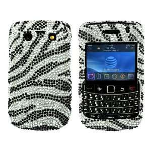  for Blackberry Bold 9700 Bling Hard Case Silver Zebra 