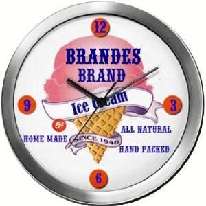  BRANDES 14 Inch Ice Cream Metal Clock Quartz Movement 