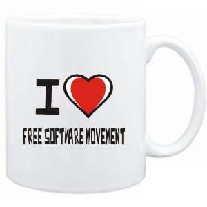  Mug White I love Free Software Movement  Hobbies Sports 
