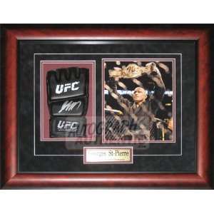 Autographed Georges St Pierre Fighting Glove Museum Framed  