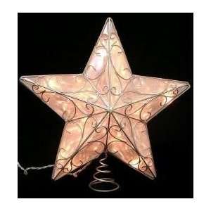 Ice Palace Lighted Scrolling Silver Star Christmas Tree Topper   Clear 