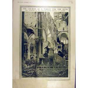  1916 Church Huns Target War Ww1 Albert Ruins Print
