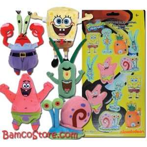  TY Beanie Baby Spongebob Squarepants, Mr. Krabs, Sheldon J 