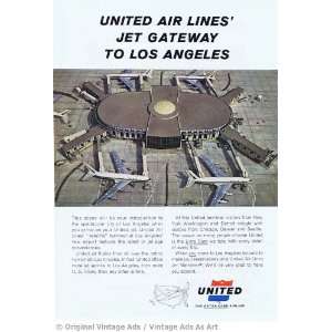  1957 United Airlines LAX Terminal Vintage Ad Everything 