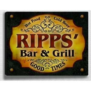  Rippss Bar & Grill 14 x 11 Collectible Stretched 