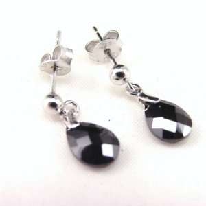  Earrings silver Linda black. Jewelry
