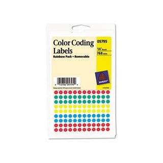 Avery Removable Color Coding Labels, 0.25 Inches, Assorted, Round 