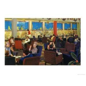  Bar Lounge Architecture Giclee Poster Print, 12x9
