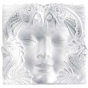  Lalique Figurine Woman Mask On Stand   12 4/5 in