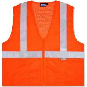  ERB 14640 S15Z ANSI Class 2 Zippered Mesh Safety Vest with 