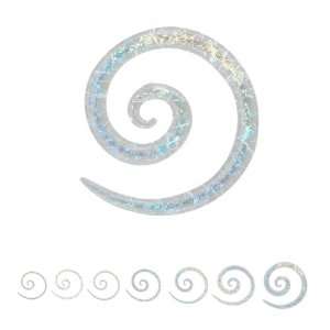    Glass Dichroic Spirals   14g   Clear   Sold as Pairs Jewelry
