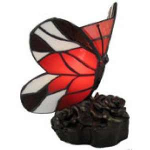    Pretty Red/white Butterfly Table Lamp  1564
