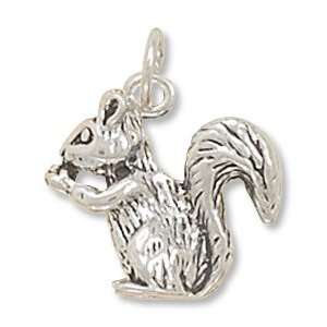  15x12.5mm Squirrel Charm .925 Sterling Silver Jewelry