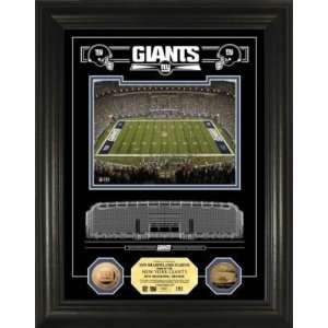 Giants Stadium Inaugural Season Etched Glass 24KT Gold Coin Photo Mint