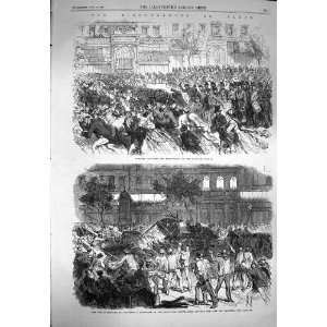  1869 Paris Riots Mob Barricade Boulevard Montmartre