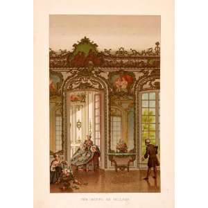 1876 Chromolithograph Hotel Villars France 18th Century Costume Rococo 