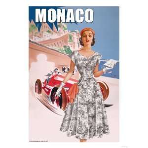  Monaco Ladys 50s Fashion I Giclee Poster Print, 18x24 