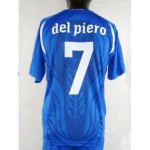  Italy Del Piero #7 Home Soccer Jersey Size Large Sports 