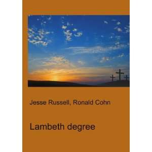  Lambeth degree Ronald Cohn Jesse Russell Books