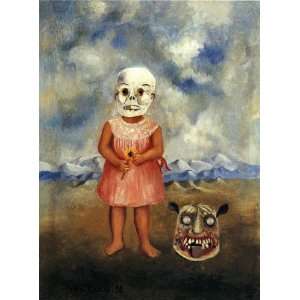   Oil Paintings Girl with Death Mask Oil Painting Canvas Art Home
