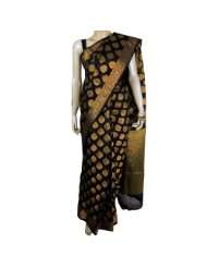 Sari Indian Dress Silk And Rayon Mix Black Summer Clothes For Women