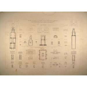  1841 Engraving Egyptian Greek Temples Egypt Plan Durand 