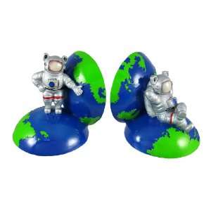    Cool Astronaut Globe Bookends Book Ends Space NASA