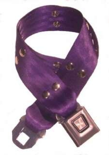   Purple Seatbelt Belt With Real Working Seatbelt Buckle Clothing