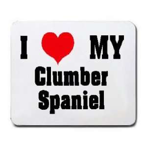  I Love/Heart Clumber Spaniel Mousepad