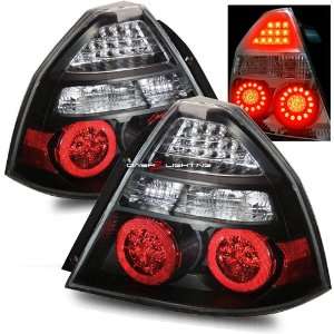 07 08 Chevy Aveo 4DR LED Tail Lights   Black Automotive
