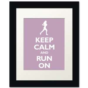  Keep Calm and Run On, framed print (pale violet)