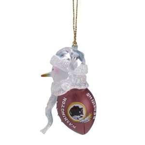  Washington Redskins NFL Acrylic Touchdown Snowman Ornament 