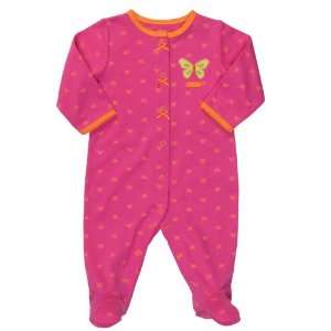Carters Girls One Piece I Love You Pink/Orange Butterfly Cotton 