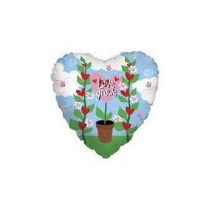  18 Love Grows Pot Flower Heart   Mylar Balloon Foil 