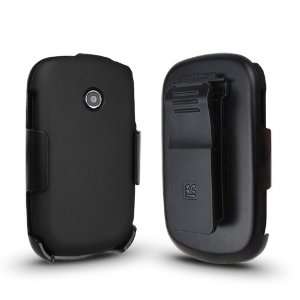 LG 800G (3in1) Screen Guard Holster Case Combo w/ Kickstand   Black