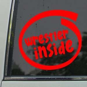  Wrestler Inside Red Decal Car Truck Bumper Window Red 