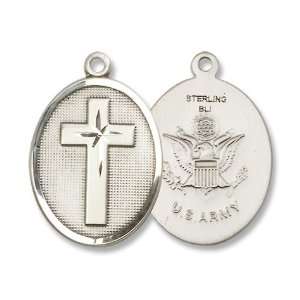  Sterling Silver Cross Military Medal Armed Forces US Army 